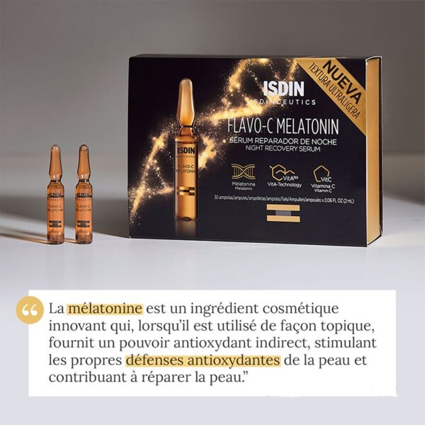 Isdin Flavo-C Melatonin Sérum Réparateur Nuit 30 ampoules de 2ml