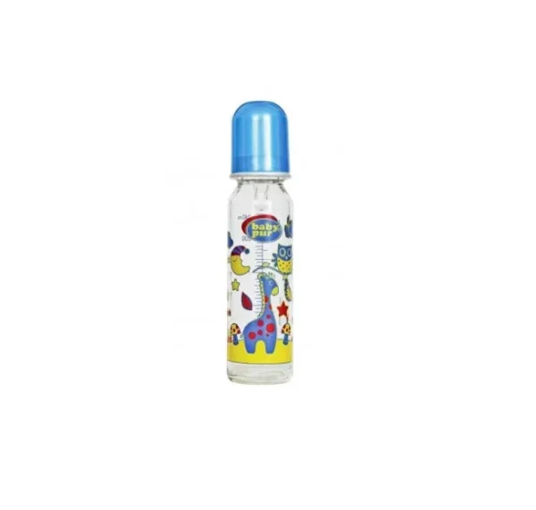 Baby pur Biberon en verre 240 ml bleu