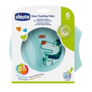 CHICCO Easy Feeding Plate Bleu, 6m+