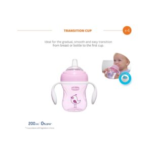 Chicco tasse transition cup 4m+ GIRL 200ml