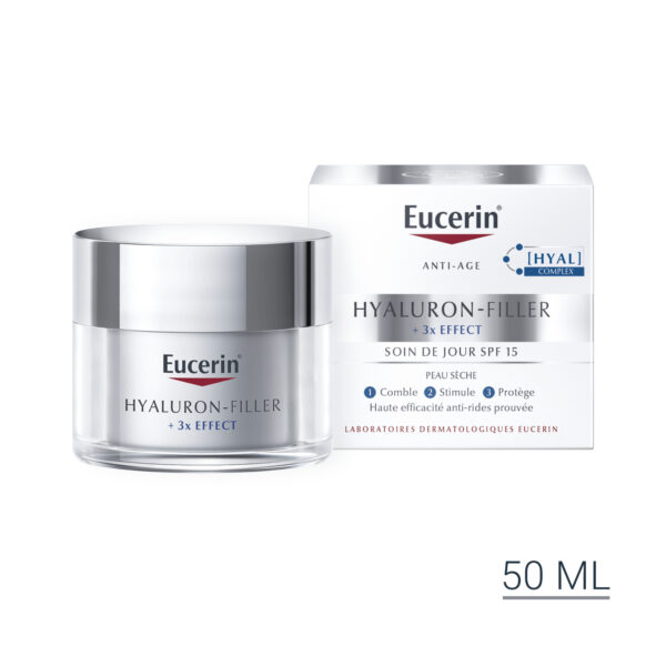 Eucerin Hyaluron Filler + 3x Effect Soin de Jour SPF 15 Peau Sèche